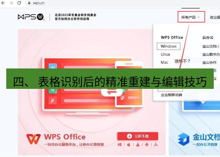 wps下载 四、 表格识别后的精准重建与编辑技巧