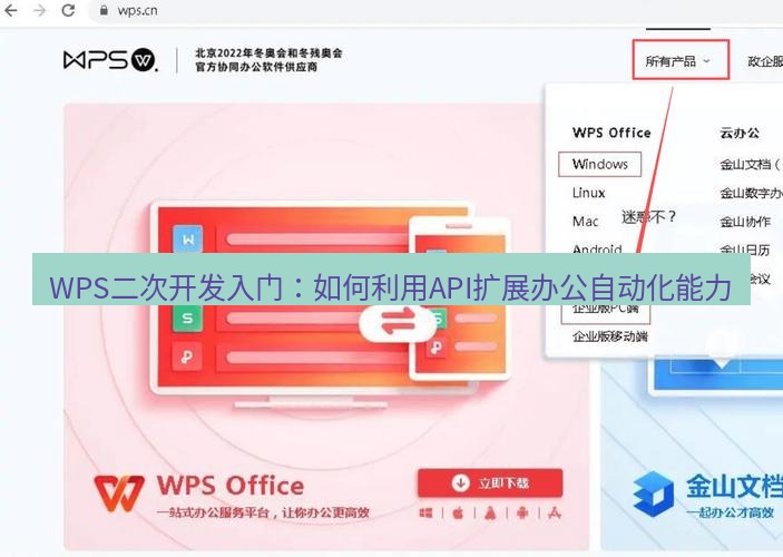 wps下载 WPS二次开发入门：如何利用API扩展办公自动化能力