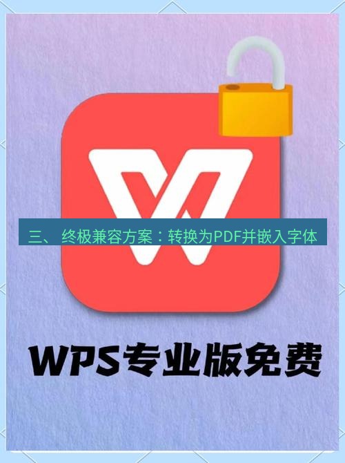wps下载 三、 终极兼容方案：转换为PDF并嵌入字体