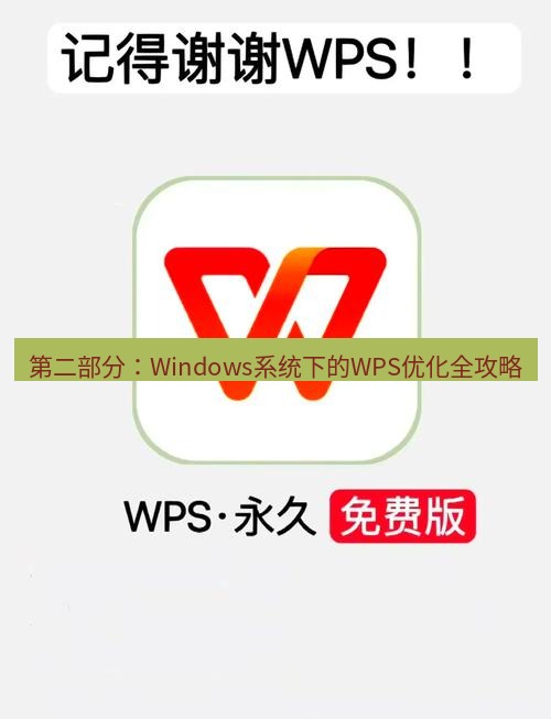 wps下载 第二部分：Windows系统下的WPS优化全攻略