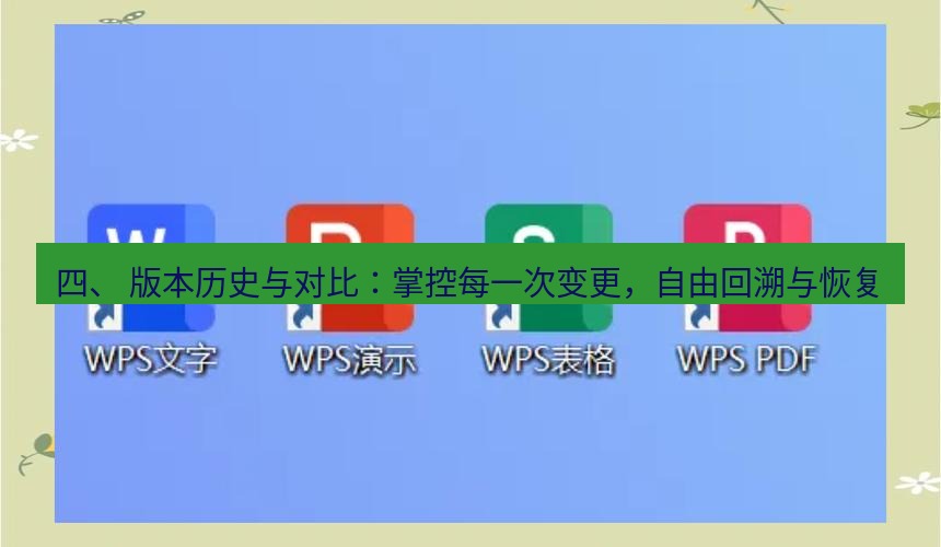 wps下载 四、 版本历史与对比：掌控每一次变更，自由回溯与恢复