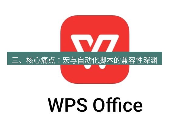 wps下载 三、核心痛点：宏与自动化脚本的兼容性深渊